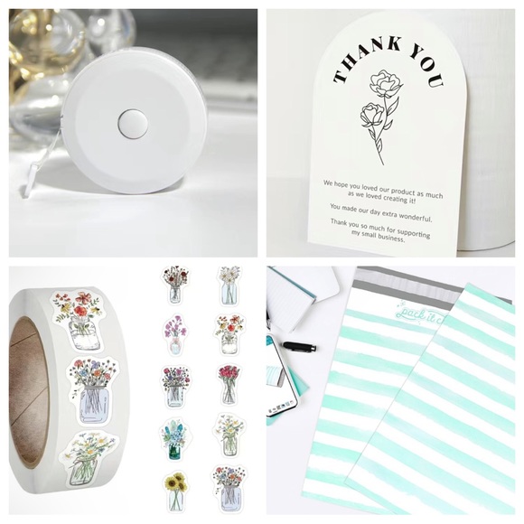 Other - NWT Seller shipping bundle in spring colors including polymailers, stickers etc